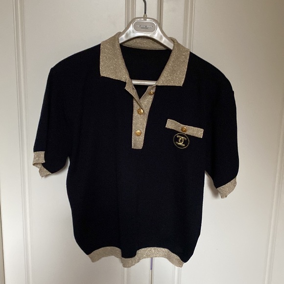 CHANEL SHORT SLEEVES SWEATER/TOP . - Picture 1 of 13